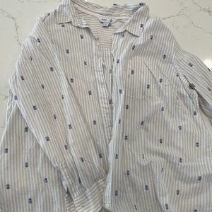 Old Navy Classic Striped Pineapple Button-down Shirt